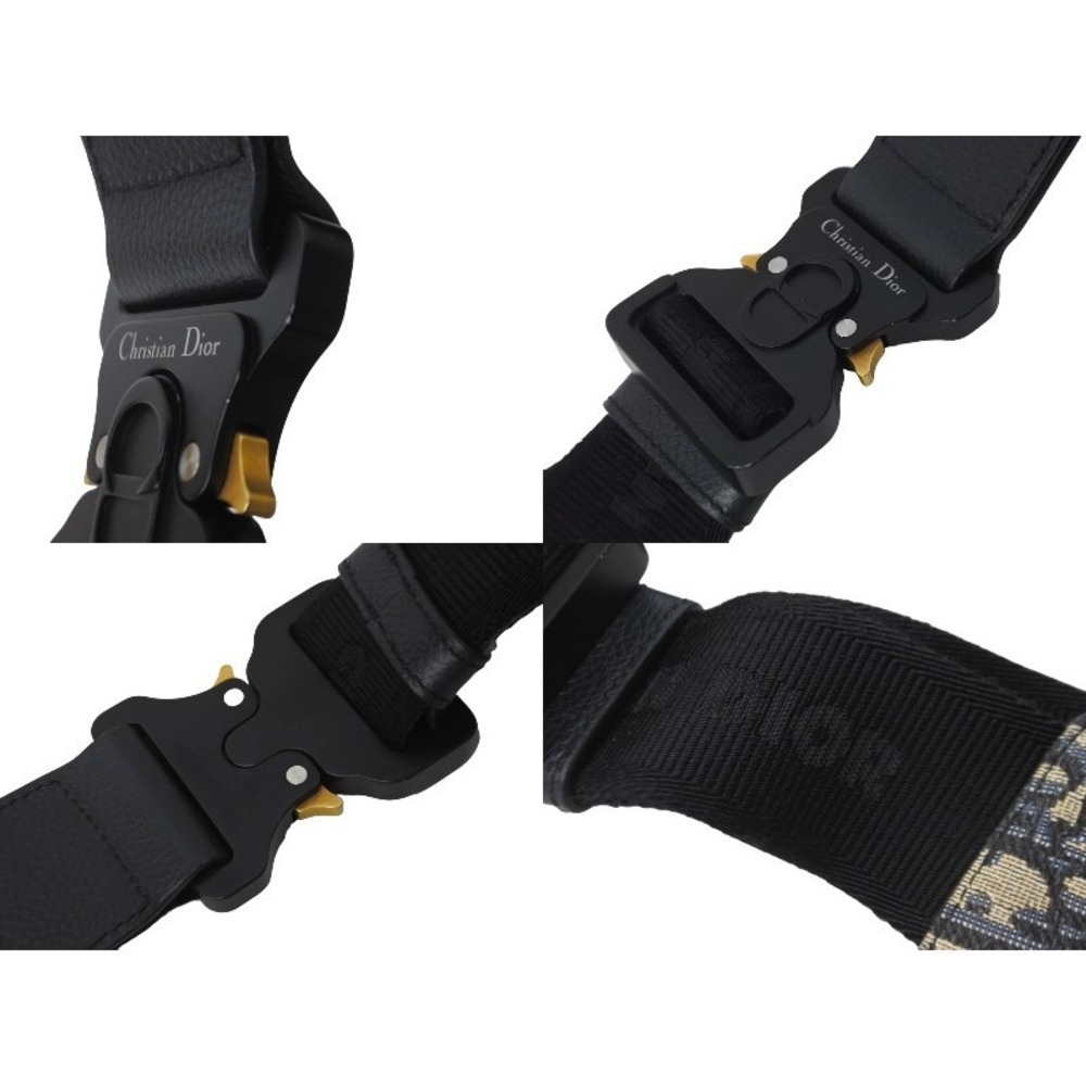 Dior Saddle Bag Body Oblique Beige Tan Navy Blue - Picture 4 of 9